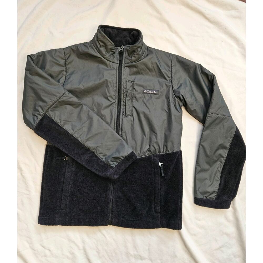 Colombia Fleece Youth Jacket w/ water repellent nylon Boys Large 14/6 Cold/Snow